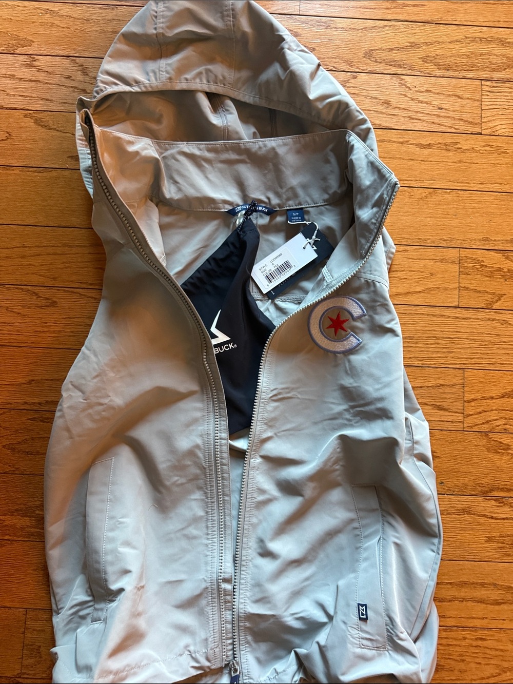 Cutter & Buck Light Gray Hooded Utility Jacket